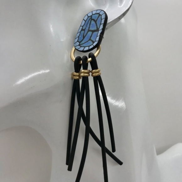 Hand -formed Polymer Clay and Rubber Earrings - Picture 2 of 2